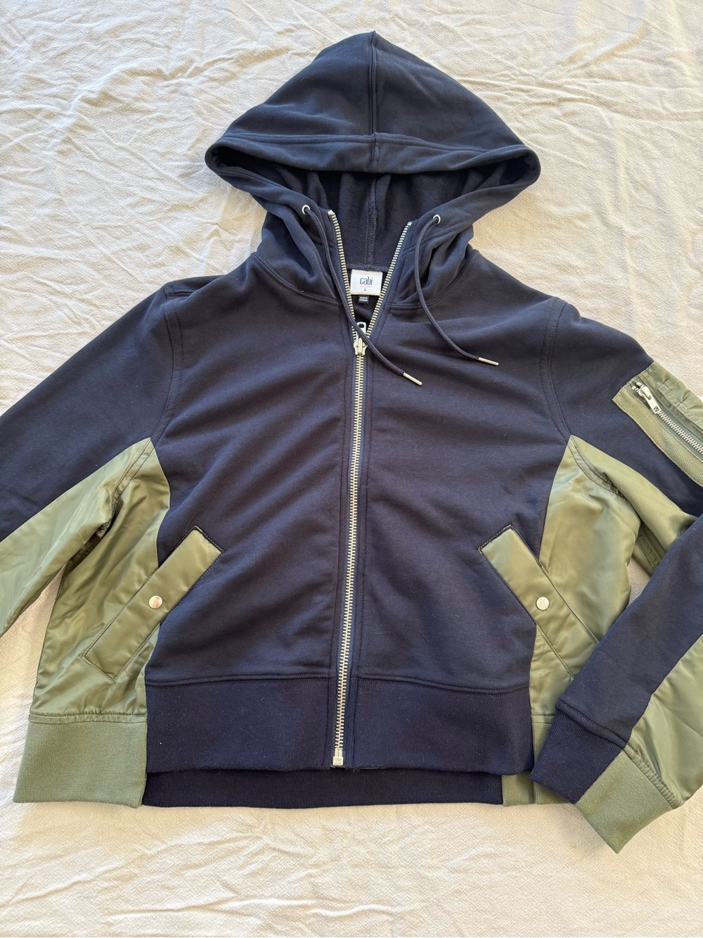 Cabi Blake Bomber #4878 Navy / Olive Blue Green Zip Up [L]